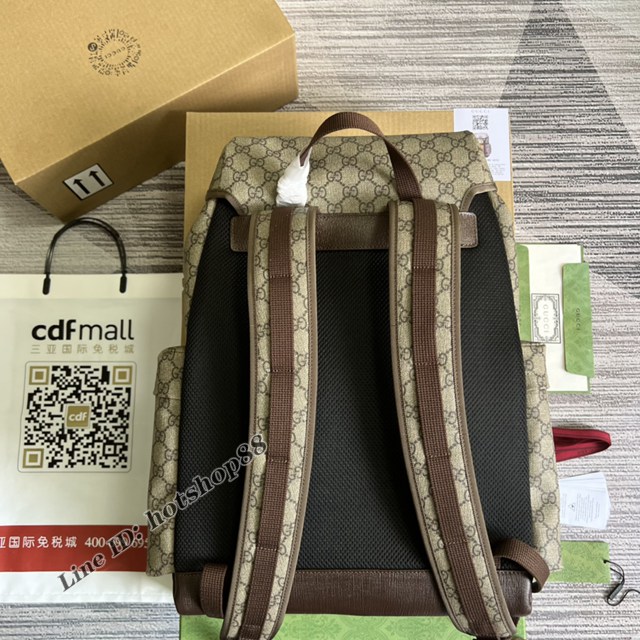 Gucci專櫃2022新款男士雙肩背包 古馳飾織帶GG滑板背包690999 gqy4073